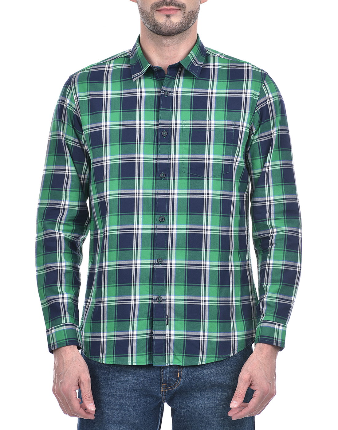 Numero Uno Men Checkered Green Shirt